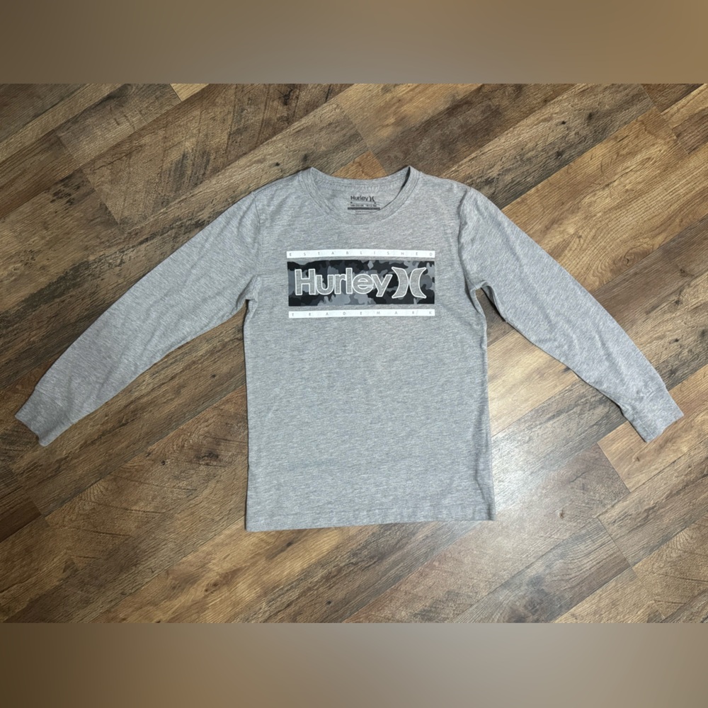 Hurley Heather Gray Crewneck Long Sleeve Tee